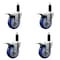 Service Caster 4'' SS Blue Poly Swivel 1-1/8'' Expanding Stem Caster Set Total Lock Brake, 4PK SCC-SSEXTTL20S414-PPUB-BLUE-118-4 - alternate 1